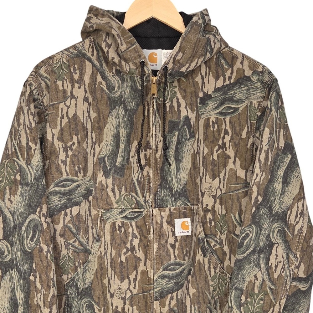 Vintage 90s Carhartt Active Jacket Men XL Mossy Oak Camo Thermal Zip USA JR245